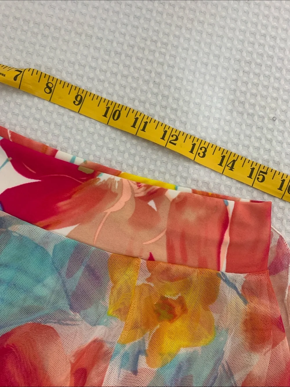 Be Creative Multicolor Artsy Floral Mesh sexy Ruffle Swim Coverup Skirt large